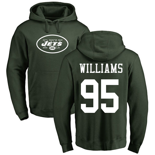 New York Jets Men Green Quinnen Williams Name and Number Logo NFL Football #95 Pullover Hoodie Sweatshirts->women nfl jersey->Women Jersey